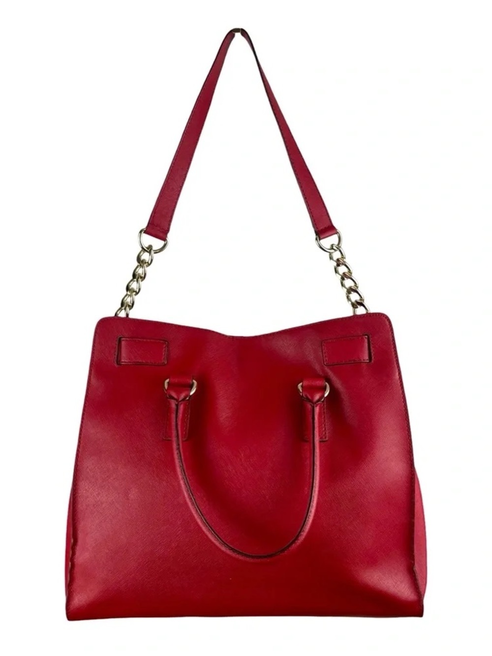 Michael Kors Large Hamilton Red Saffiano Leather Satchel/Crossbody NWOT - Picture 4 of 9